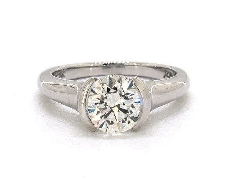 engagement ring settings - half-bezel