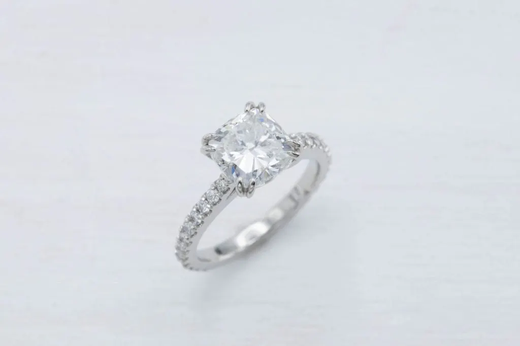 cushion-cut diamonds - 2.1 carat cushion engagement ring