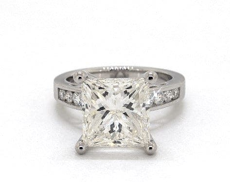 five-carat diamond ring - princess cut with channel-set diamonds