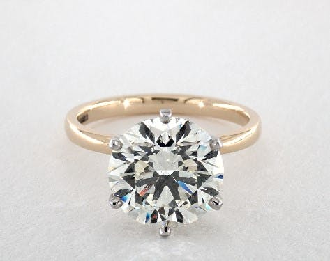 five-carat diamond guide - round solitaire engagement ring
