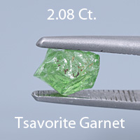 Rough version of Brilliant Emerald Cut Grossular Garnet