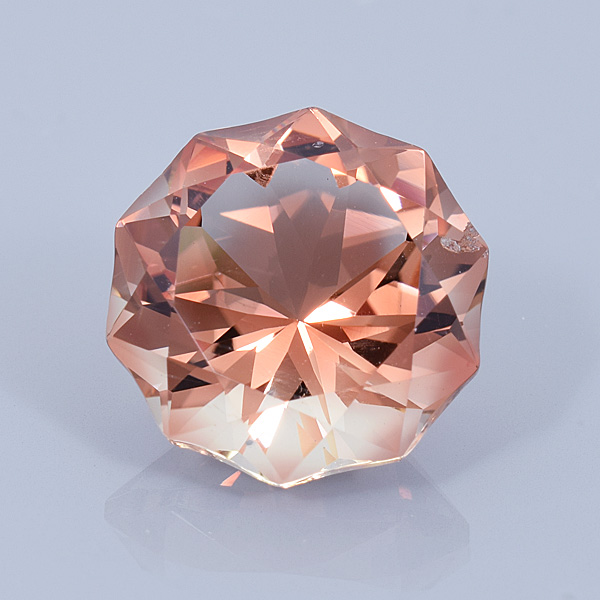 Finished version of Fancy 10-sided Round Cut Sunstone