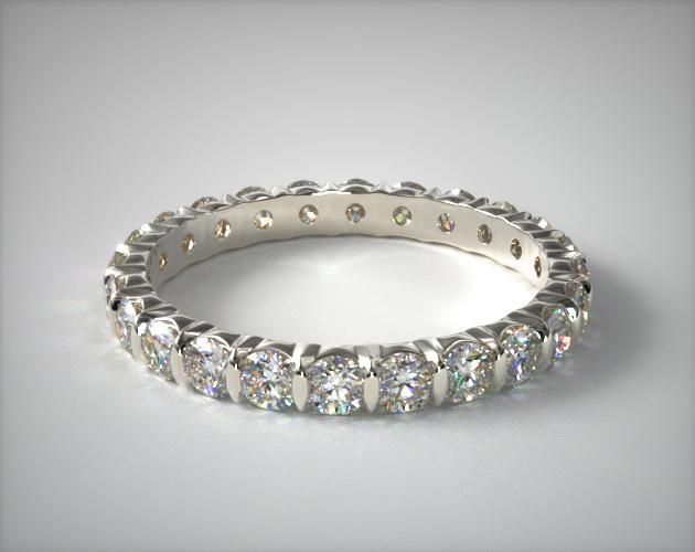 engagement ring settings - bar-set eternity band