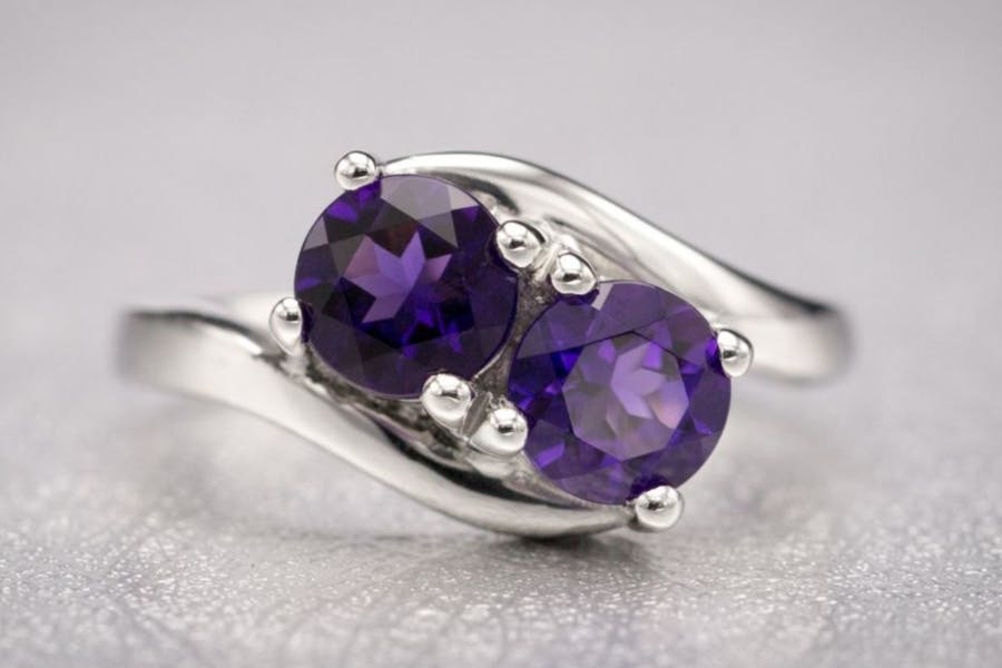 two-stone amethyst - engagement ring setting