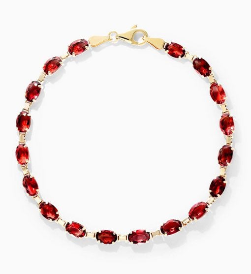 14K Yellow Gold Garnet Line Bracelet James Allen