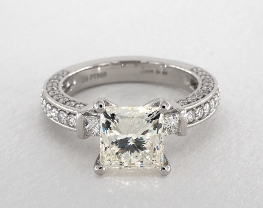 princess-cut engagement ring - three-carat diamond guide