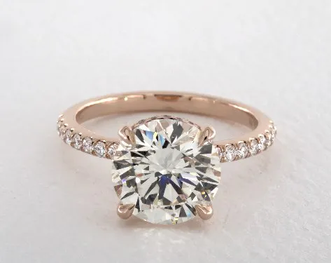 3.17ct rose gold pave engagement ring - what carat diamond should I choose