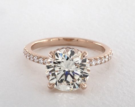 3.17ct rose gold pave engagement ring - what carat diamond should I choose