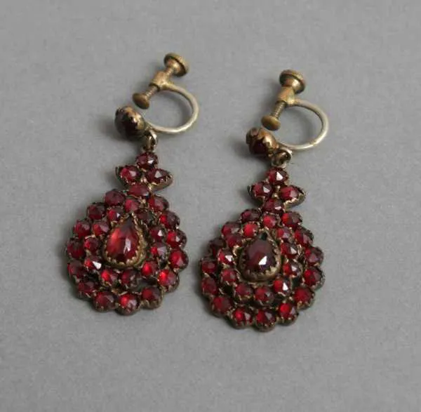 antique Bohemian garnet earrings