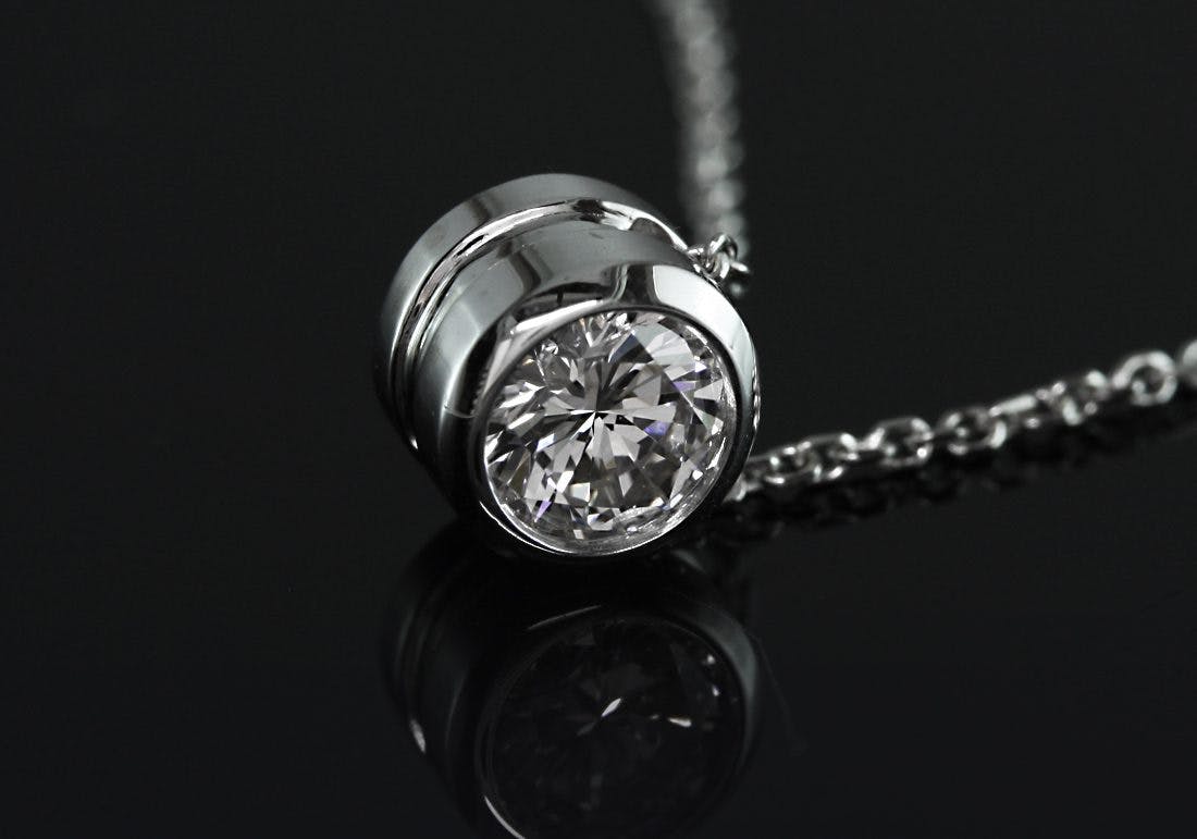 bezel-set diamond necklace - what carat diamond should I choose