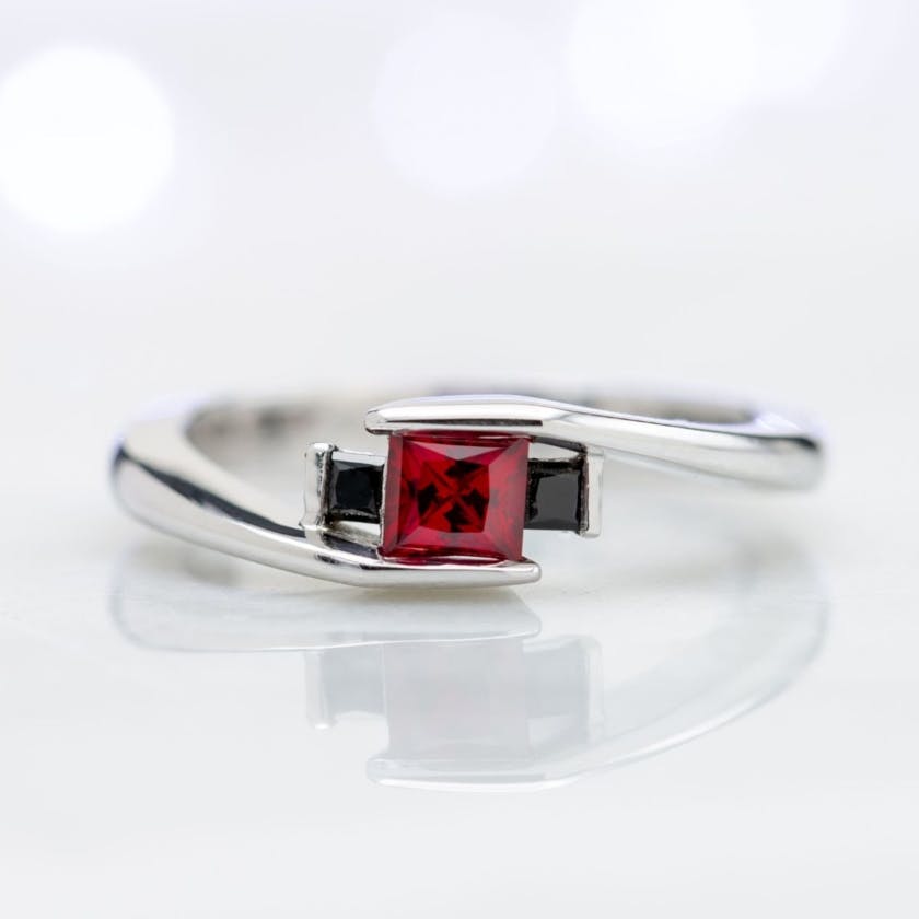 ruby and onyx bypass - vintage engagement rings