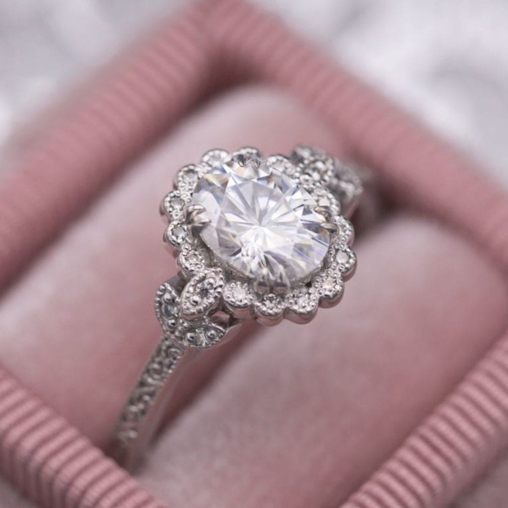 moissanite - ethical engagement ring