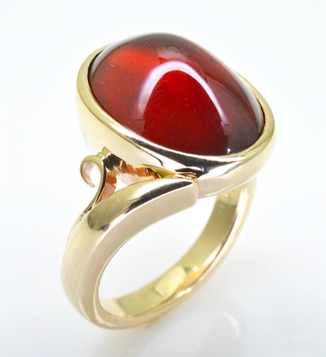 garnet cabochon ring