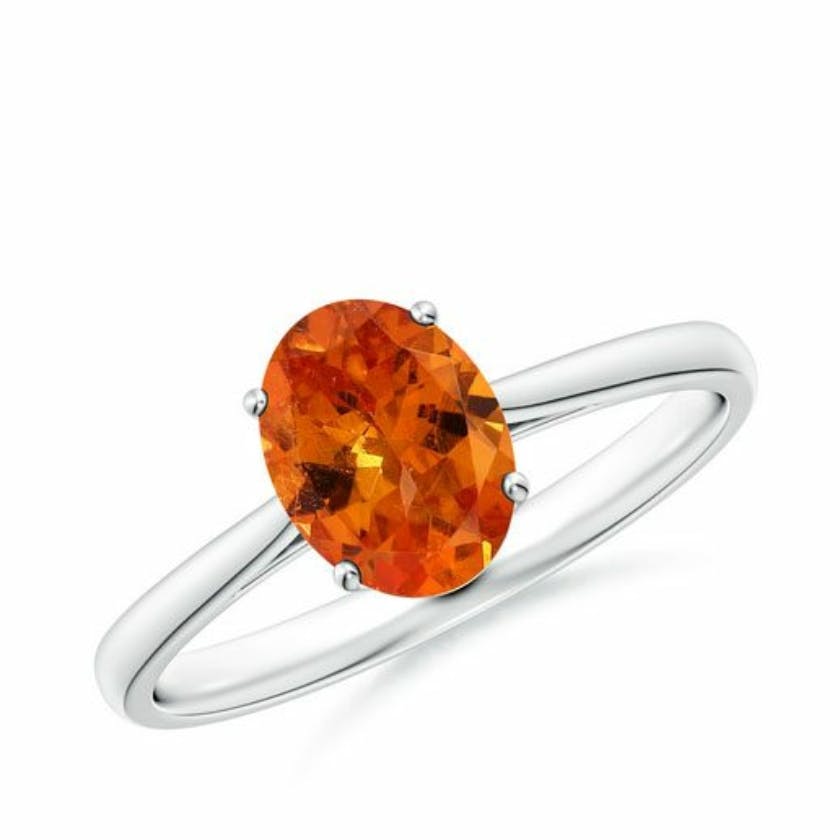Oval Solitaire Spessartite Cocktail Ring Angara