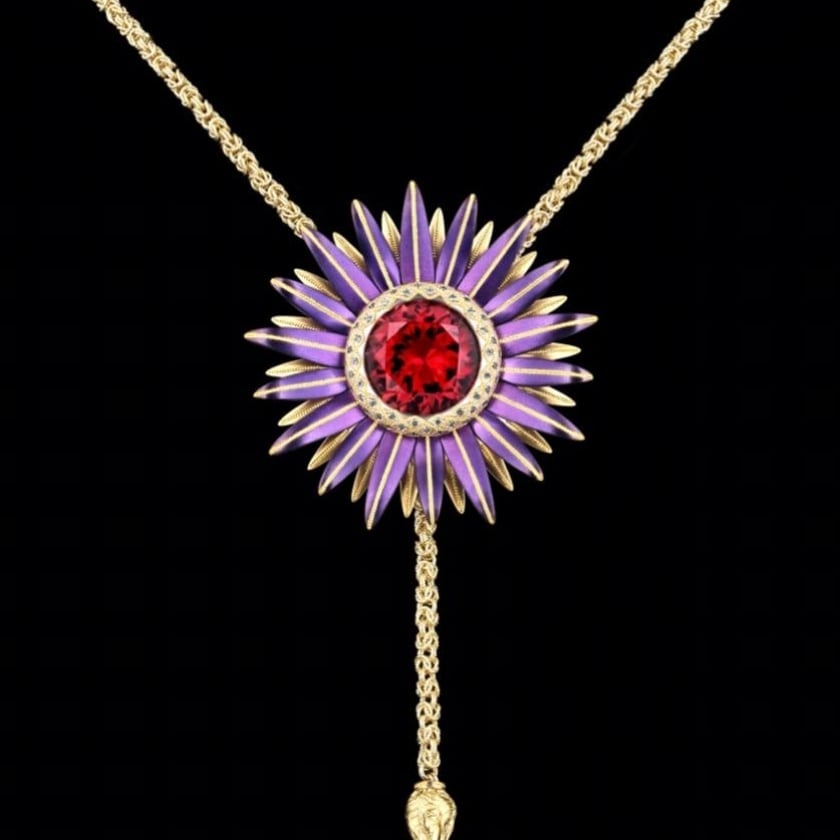 Red tourmaline necklace