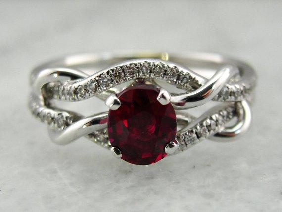 dark ruby engagement ring