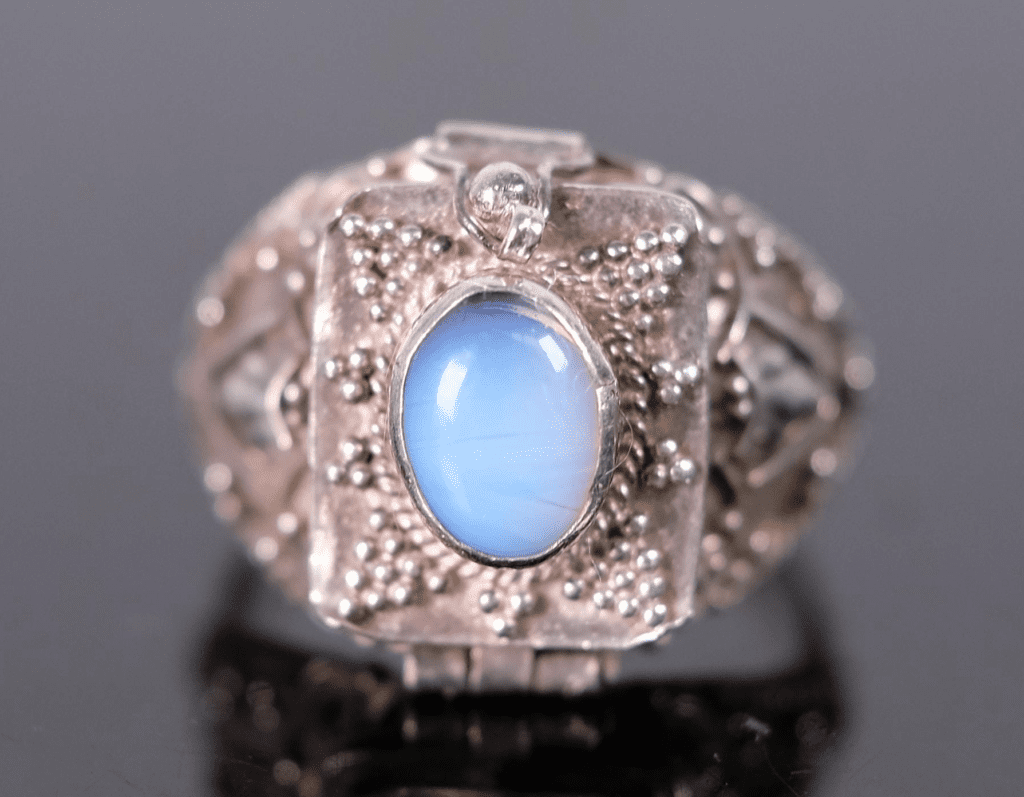 vintage moonstone poison ring