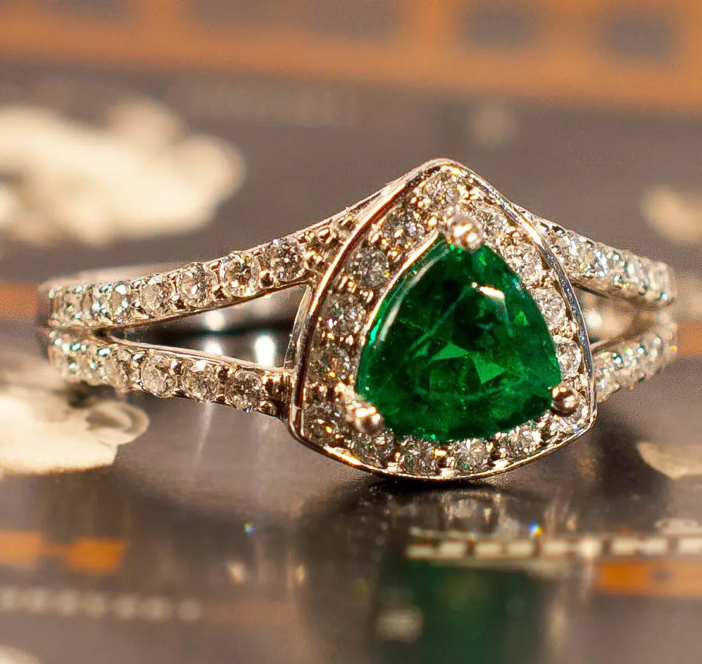 trillion - emerald engagement ring stone