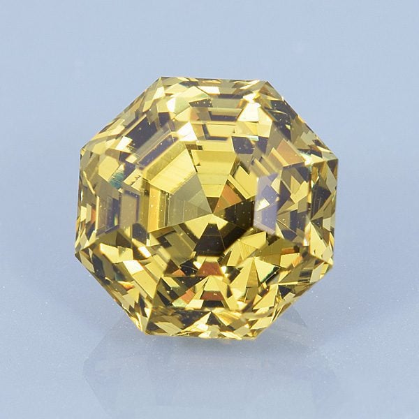 Finished version of Asscher Style Octagon Cut Grossular-Andradite Garnet