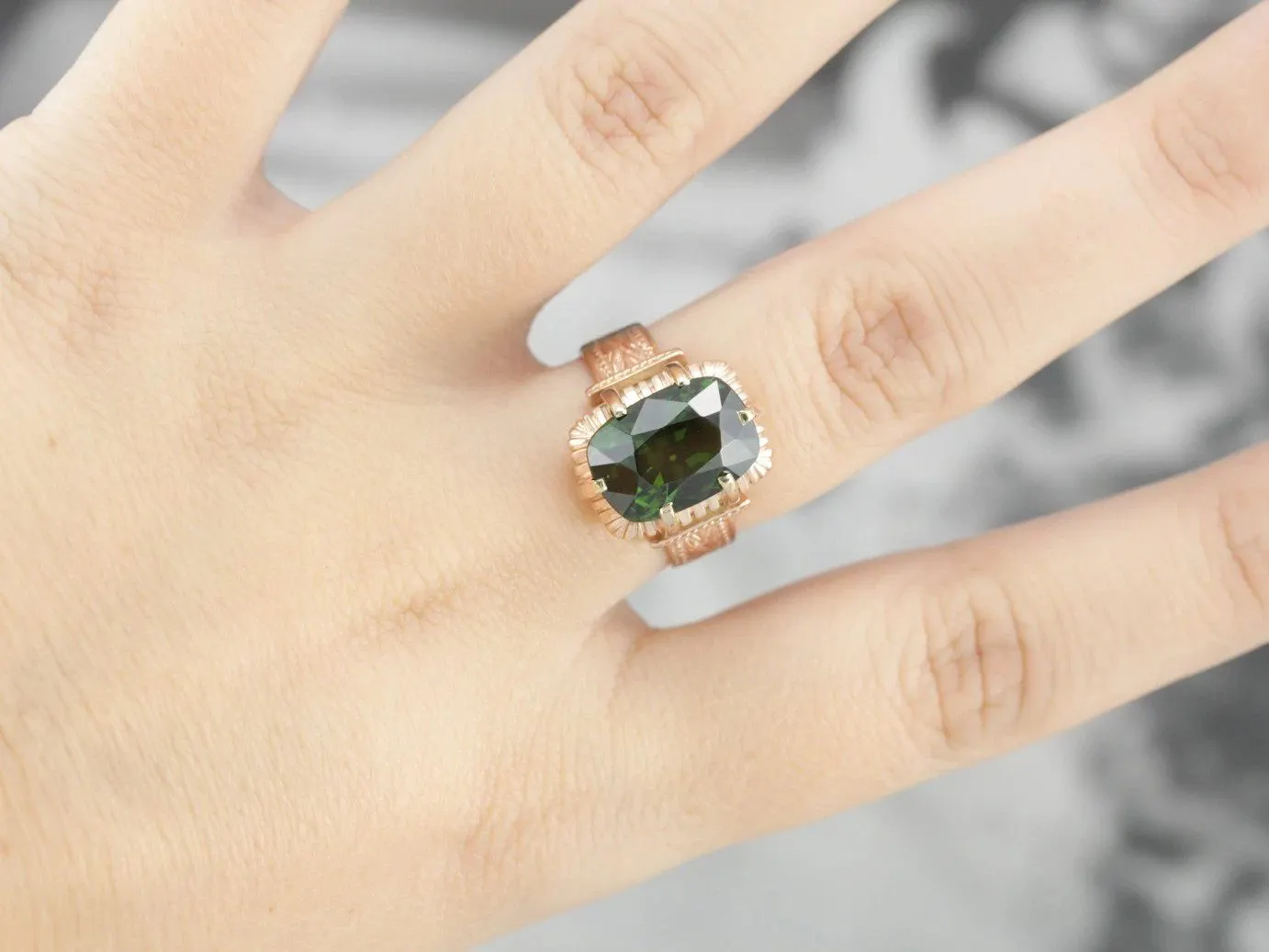 green zircon ring