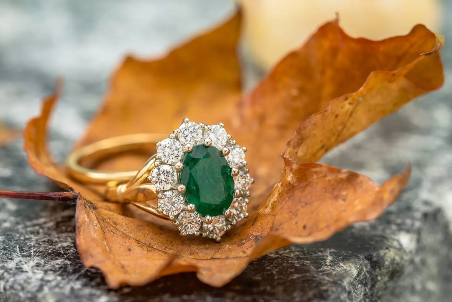 emerald halo engagement ring