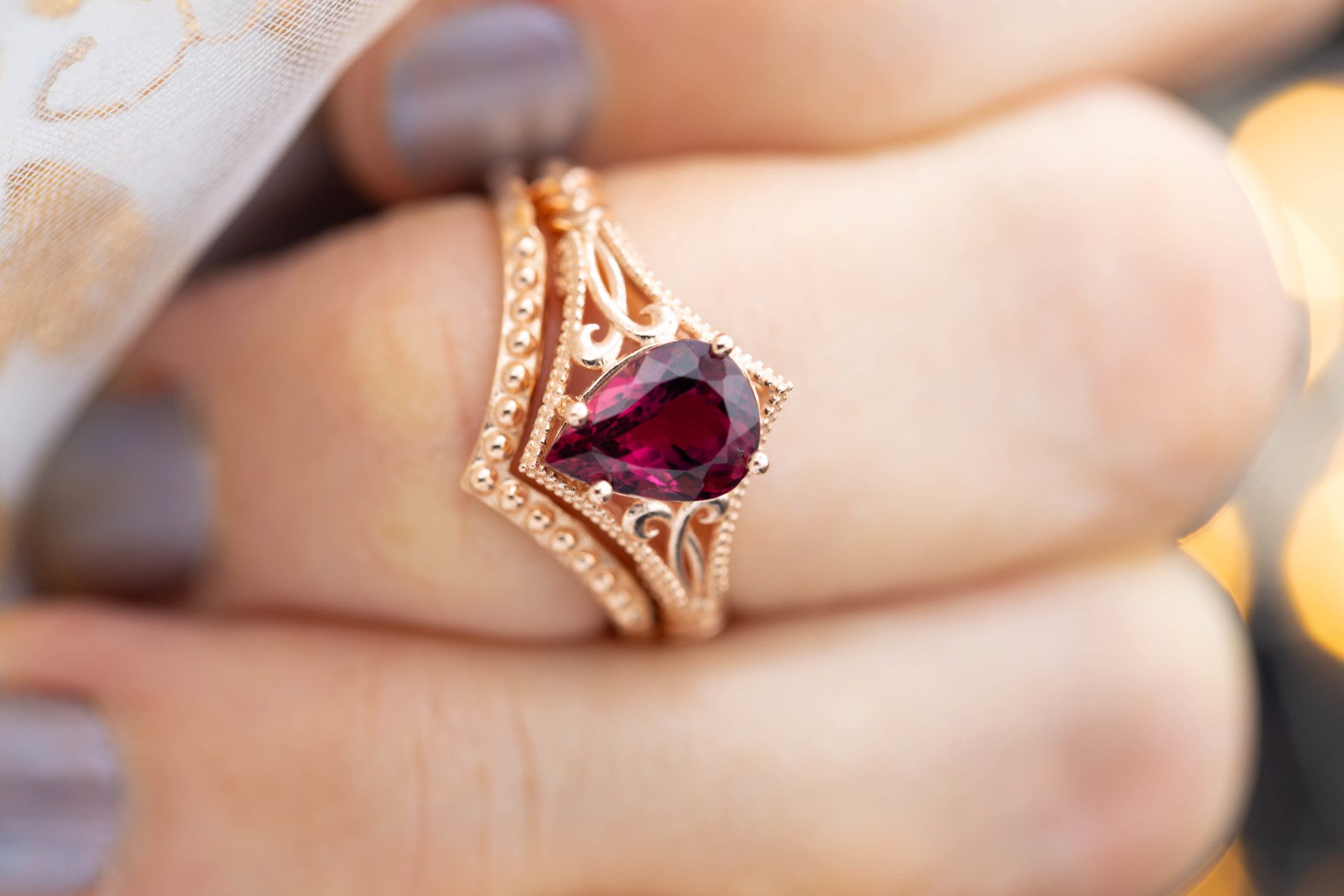 rubellite engagement ring