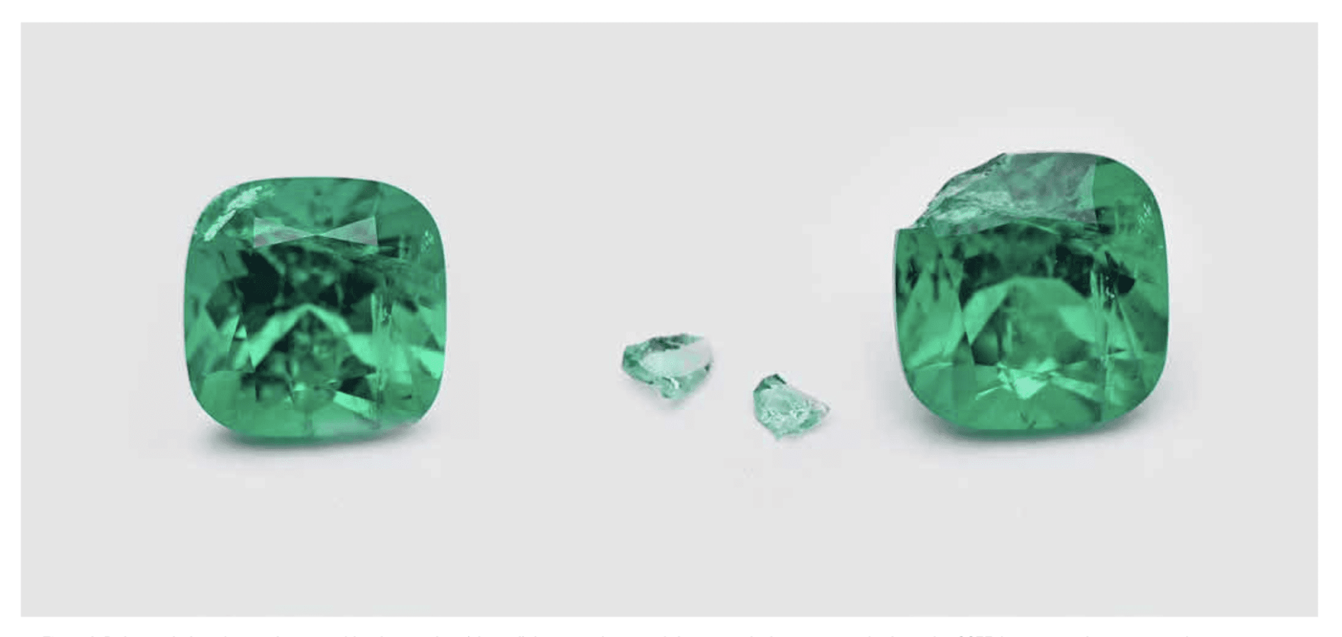 chipped emerald with cleaned fissure - emerald enhancements