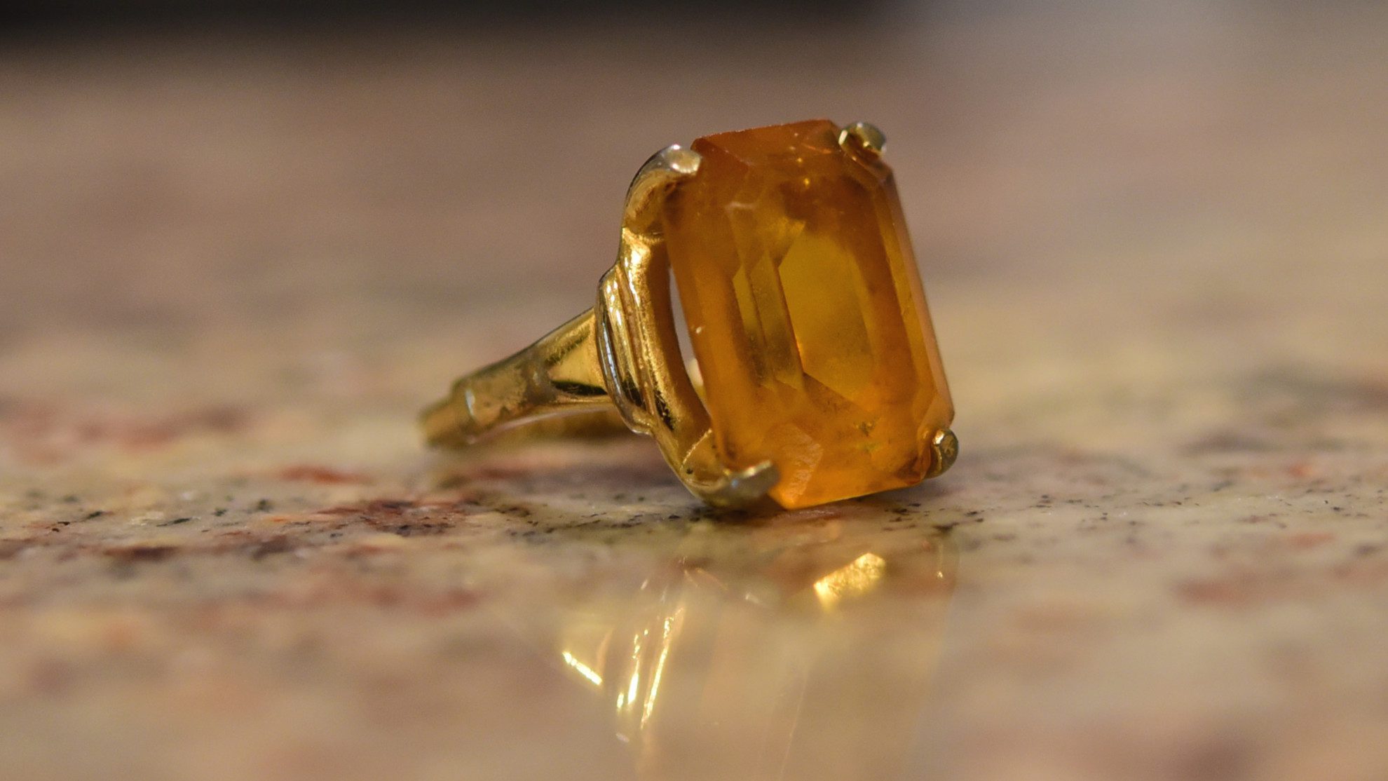 yellow-orange topaz ring