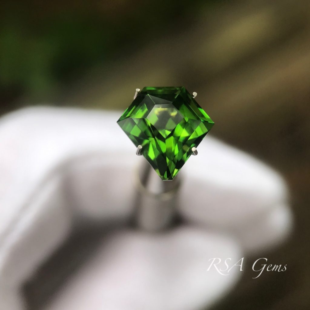 shield-cut chrome tourmaline