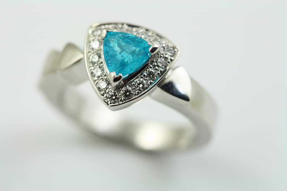 paraiba tourmaline engagement ring