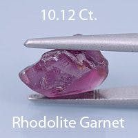 Rough version of Radiant Step Emerald Cut Rhodolite Garnet