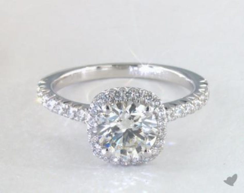 j color diamond halo engagement ring