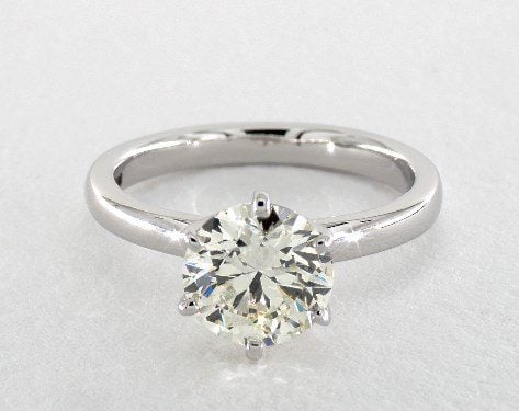 k color diamond in white gold solitaire ring