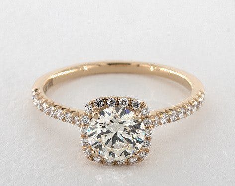 L color halo engagement ring