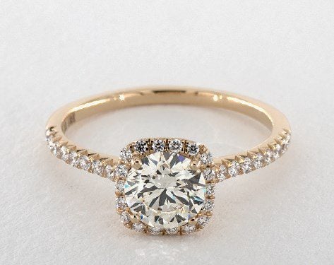 L color halo engagement ring