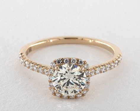 L color halo engagement ring