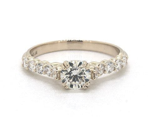 L color side stone engagement ring