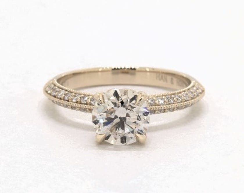 M color pave engagement ring