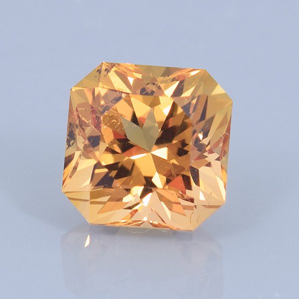 Finished version of Square Brilliant Cut Precious Imperial Topaz