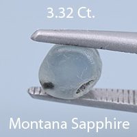 Rough version of Custom Round Cut Sapphire