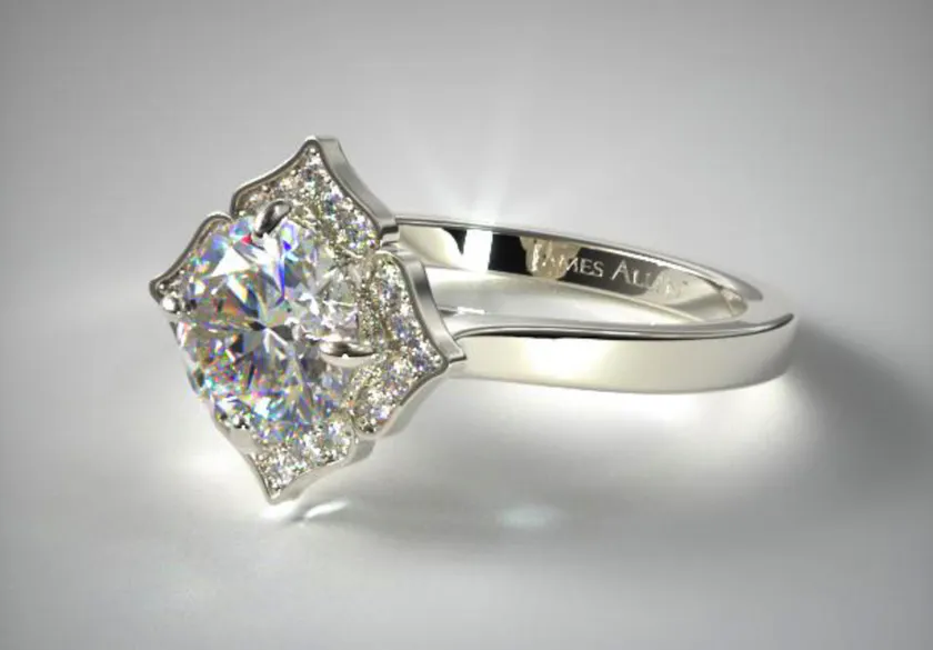 halo-style engagement ring