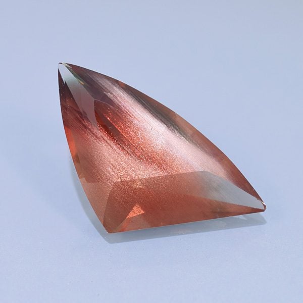 Finished version of Fancy Star Trek Logo Shape Cut Sunstone