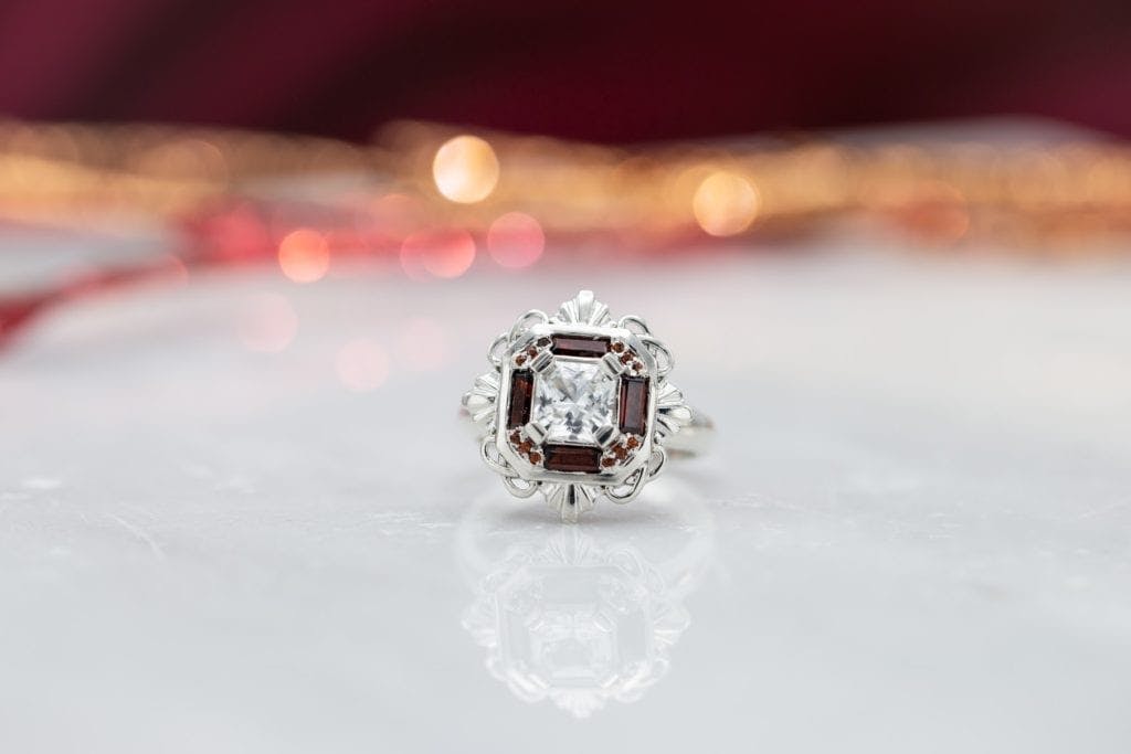 Art Deco-inspired engagement ring