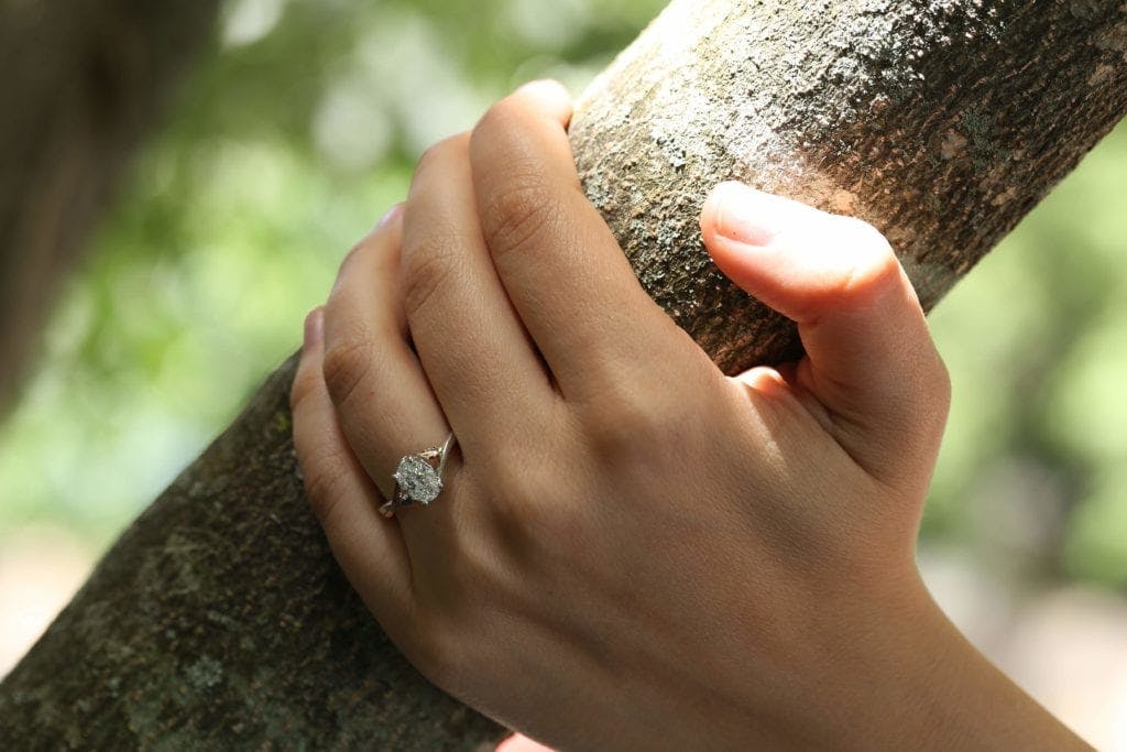 0.90-ct oval-cut diamond engagement ring
