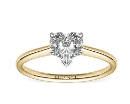 Heart shaped solitaire ring from Blue Nile