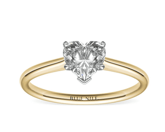 Heart shaped solitaire ring from Blue Nile