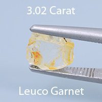 Rough version of Square Barion Cut Grossular "Leuco" Garnet