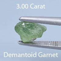 Rough version of Custom Round Brilliant Cut Demantoid Garnet