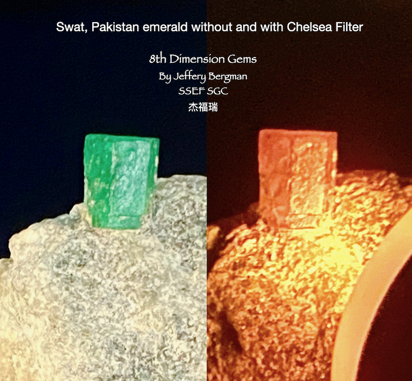 emeralds with and without Chelsea filters