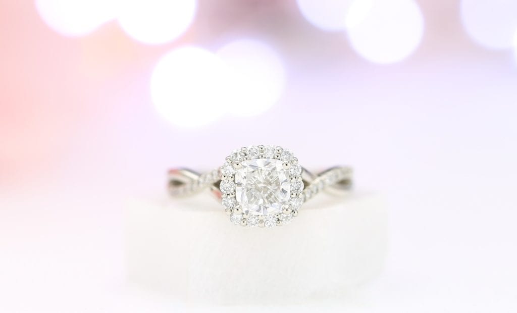 cushion-cut diamond ring